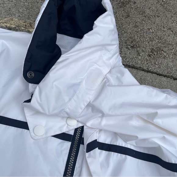 Vintage Náutica White Cream Windbreaker Jacket Adjustable Hood Size Large - Picture 2 of 4